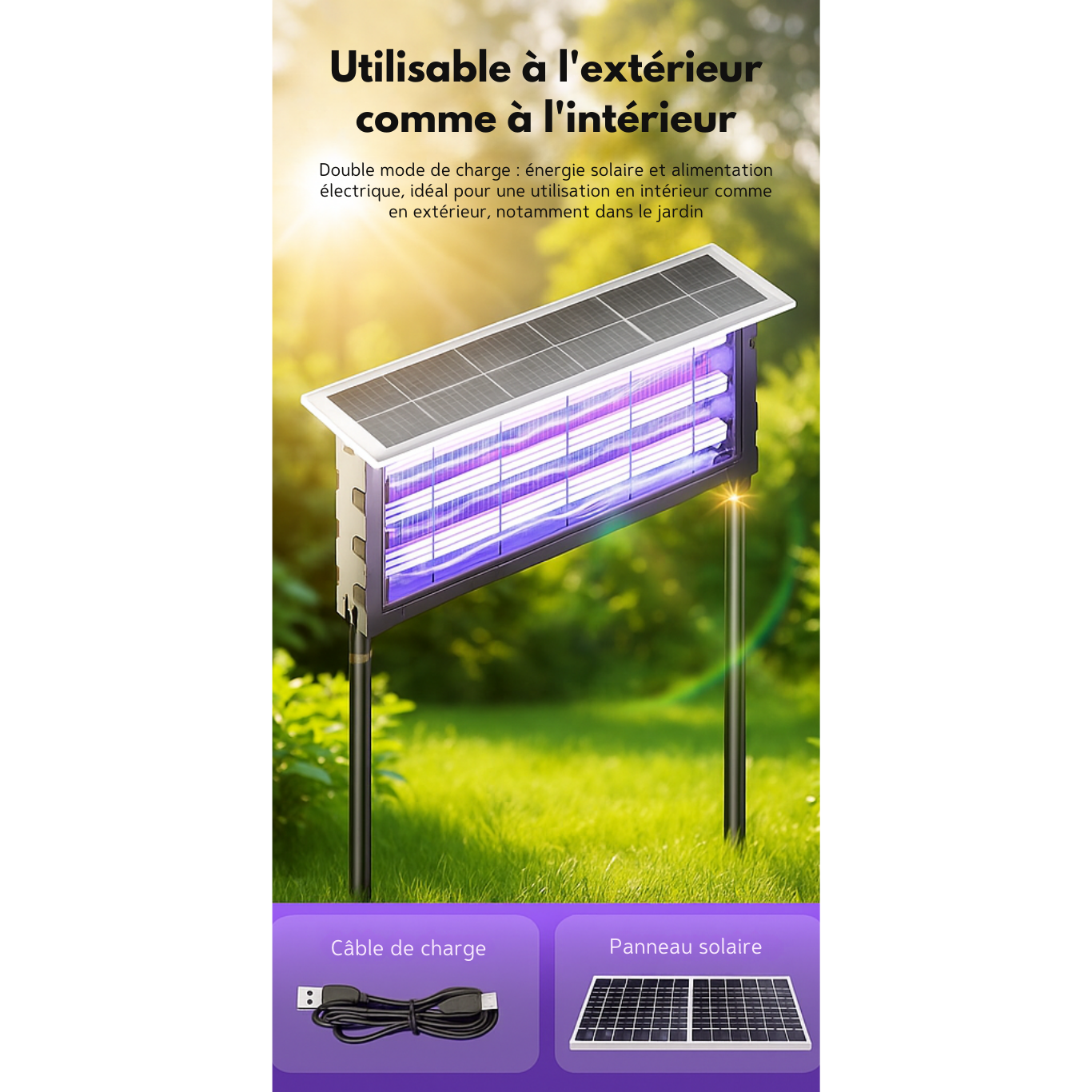 Lampe extérieur anti-moustique sur pied